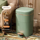 Sage green & cream light luxury pedal trash can kitchen bin