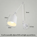 Sage green & dusty rose decorbites adjustable telescopic wall lamp bedroom