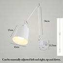 Sage green & dusty rose decorbites adjustable telescopic wall lamp bedroom