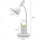 Sage green nordic desk lamp with pen holder for bedroom
