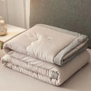 Sage green & white cooling cotton quilt bedroom blanket