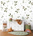 Light Green Leaves Wall Decals - Fabric Nursery Wall Art Decals