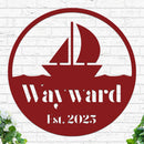 Sailboat Family Name Established Sign