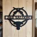 Custom Metal Wall Art - Personalized Saloon Name Monogram Sign