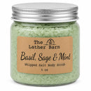 Travel Size Whipped Salt Body Scrub | Basil, Sage & Mint | 5 oz | The Lather Barn