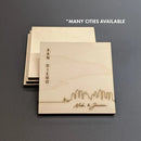 San Diego Skyline Wood Coasters