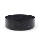 39.37'' Black Marble Round Coffee Table - Sturdy Fiberglass Design