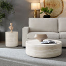 Faux Travertine Coffee Table Set of 2