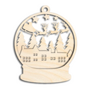 Unfinished Wood Layered Snow Globe Christmas Ornaments | 3 Piece | 5" Tall | 1/8" Wood | Wood Craft DIY
