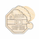 Unfinished Wood Santa Stop Here Door Sign Kit | Wood Craft Cutouts | 1/4" Thick |