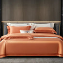 Satin cream & gold egyptian cotton duvet cover set bedroom bedding