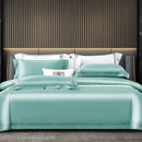 Satin cream & gold egyptian cotton duvet cover set bedroom bedding