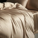 Satin dark gray & silver pinstripe duvet cover bedding set bedroom