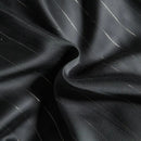 Satin dark gray & silver pinstripe duvet cover bedding set bedroom