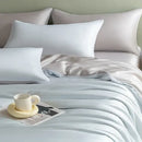 Satin light blue bedding set – solid color bedroom duvet cover