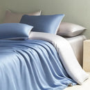 Satin light blue bedding set – solid color bedroom duvet cover