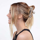 Leopard Satin Wrapped Claw Clip
