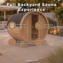 SaunaLife Model E8 Ergo Series 6-Person Outdoor Thermo-Spruce Sauna Barrel [SL-MODELE8] (SAK31809)