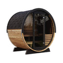 SaunaLife Model EE6G Ergo Series 4-Person Outdoor Sauna Barrel With Tempered Glass Front [SL-MODELEE6G] (SAK39412)