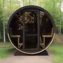 SaunaLife Model EE8G Ergo Series 6-Person Outdoor Sauna Barrel With Tempered Glass Front [SL-MODELEE8G] (SAK95812)
