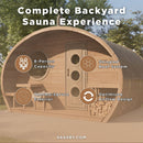 SaunaLife Model G11 8-Person Garden-Series Luxury Wooden Outdoor Home Sauna Kit [SL-MODELG11] (SAK72683)