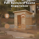 SaunaLife Model G2 4-Person Garden-Series Luxury Wooden Outdoor Home Sauna Kit [SL-MODELG2] (SAK84510)