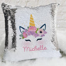 Personalized Kids Unicorn Sequin Throw Pillowcase | Custom Sequin/Mermaid Pillow