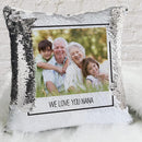 Personalized Photo Sequin Pillow Case | Custom Mermaid Throw of Your Photo