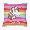 Rainbow Unicorn Personalized Flip Sequin Decorative Throw Pillowcase