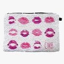 Lip Prints Custom Kisses Flip Sequin Makeup Bag