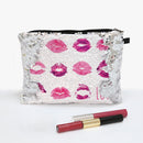 Lip Prints Custom Kisses Flip Sequin Makeup Bag