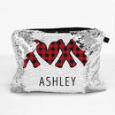 Plaid XOXO Custom Flip Sequin Makeup Bag