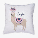 Llama Personalized Flip Sequin Decorative Pillowcase