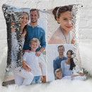 Personalized Sequin Pillow Case with Your Photo Collage | Custom Magic Reversible Mermaid Sequin Throw