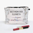 Best Mom Ever Name Flip Sequin Makeup Pouch Bag
