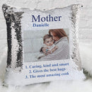 Special Meaning Personalized Photo Decorative Sequin Throw Pillowcase