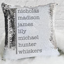 Loving Personalized Name Decorative Sequin Throw Pillowcase
