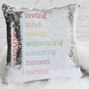 Loving Personalized Name Decorative Sequin Throw Pillowcase