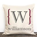 Family Initial Personalized Decorative Canvas Throw Pillow