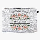 World's Best Custom Flip Sequin Makeup Pouch Bag