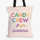Candy Crew Custom Halloween Black Handle Tote Bag | Personalized Trick or Treat Bag