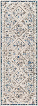 Meja Cream & Blue Washable Area Rug - Clearance