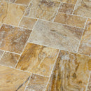 Scabos Antique Pattern Brushed, Chiseled, and Partially Filled - Full Truckload angle closeup view