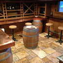 Scabos Antique Pattern Brushed, Chiseled, and Partially Filled - Full Truckload installed on vinery bar stools