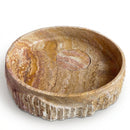 Scabos Gold Travertine Rustic Round Vessel Sink - 18"x4" - Honed