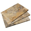 Scabos Tumbled Modern Edge Travertine Pool Coping 16x24 5cm