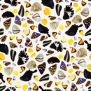 Butterfly Terrazzo Wallpaper, white and multicolor