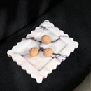 Scalloped calacatta viola marble tray – kitchen luxury decor