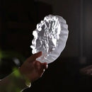 Scalloped crystal glass coaster and jewelry display panel dining room