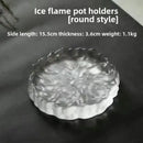 Scalloped crystal glass coaster and jewelry display panel dining room